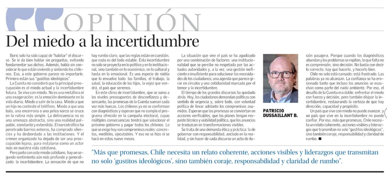 Del miedo a la incertidumbre